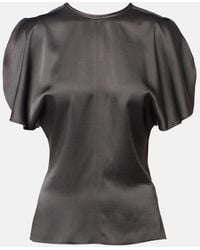 Victoria Beckham - Bela Crepe Satin Top - Lyst