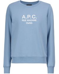 A.P.C. Cotton Tina Sweatshirt in Grey (Gray) | Lyst