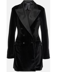 Dolce & Gabbana - Double-Breasted Velvet Blazer - Lyst