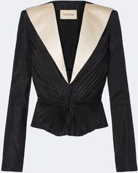 Valentino Garavani - Plisse Silk Taffeta Blazer - Lyst