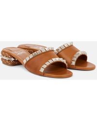 Christian Louboutin - Pyramule 30 Spiked Leather Mules - Lyst