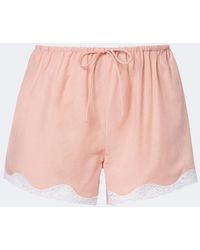 Posse - Tabitha Lace-Trimmed Shorts - Lyst