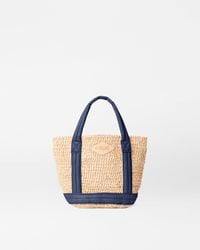 MZ Wallace - Raffia/navy Mini Raffia Tote - Lyst