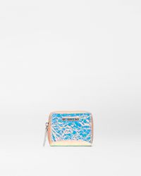 MZ Wallace - Pink Opal Leather Small Zip Round Wallet - Lyst