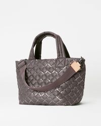 MZ Wallace Magnet With Sequin Small Metro Tote Deluxe - Gray