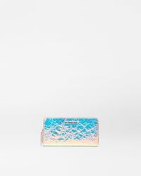 MZ Wallace - Pink Opal Leather Long Zip Round Wallet - Lyst
