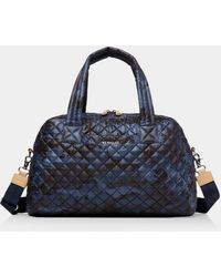 MZ Wallace Jim Quilted Nylon Travel Bag - Blue