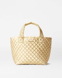 MZ Wallace - Light Gold Pearl Metallic Small Metro Tote Deluxe - Lyst