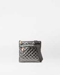 MZ Wallace - Pewter Metallic Metro Flat Crossbody - Lyst