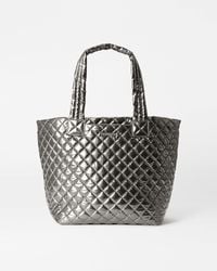 MZ Wallace - Pewter Metallic Medium Metro Tote Deluxe - Lyst