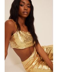 Gold-Sequin Tops for Women - Up to 83% off | Lyst