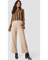 NA-KD Tailored Flared Pants - Naturel