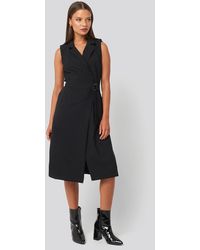 Trendyol Buckle Detail Midi Dress - Schwarz