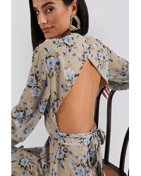 NA-KD Cut Out Back Chiffon Mini Dress - Mehrfarbig