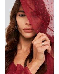 NA-KD Dot Tulle Blouse - Rood