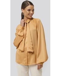 NA-KD Blouse Met Sjaaldetail - Oranje