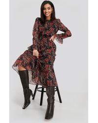 NA-KD Chiffon Maxi Dress - Meerkleurig