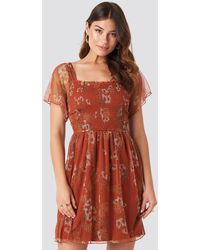 Trendyol Tulle Detailed Midi Dress - Oranje