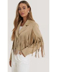 NA-KD Imitatiesuède Jack Met Franjes - Naturel