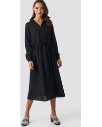 NA-KD High Neck Zip Front Ankle Dress - Zwart