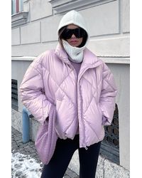 weekday high neck padded jacket with drawstring