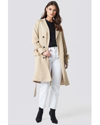NA-KD Belted Trench Coat - Naturel