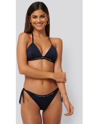 Tommy Hilfiger Cheeky Bikinibroekje Met Knoop Aan De Zijkant - Blauw