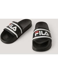 fila slippers black