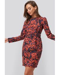 Trendyol Patterned Dress With Belt - Rood