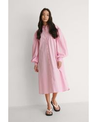 NA-KD Pink Organic Oversized Shirt Dress