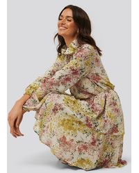 NA-KD Boho High Frill Neck Dress - Mehrfarbig