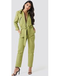 NA-KD Utility Jumpsuit - Groen