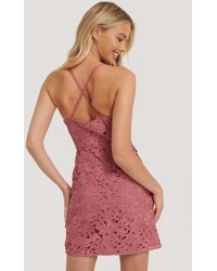 NA-KD Boho Häkelkleid - Pink