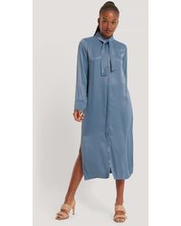 NA-KD Imane Asry x Kleid Mit Geknotetem Nacken - Blau