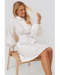 NA-KD Boho Minikleid - Weiß
