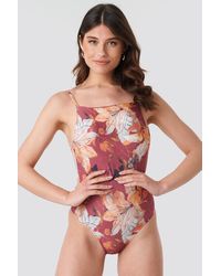 Trendyol Slim Strap Swimsuit - Rood