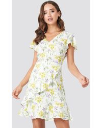 NA-KD Ruffle Wrap Mini Dress - Meerkleurig
