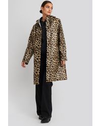 NA-KD Leo Printed Rain Coat - Bruin