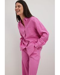 NA-KD Classic Leinenhemd - Pink