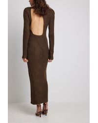 NA-KD - Trend Robe longue en maille à dos ouvert, mélange de laine - Lyst