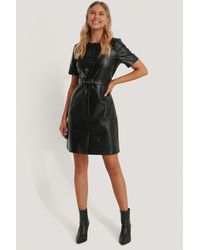NA-KD Trend Pu-Kleid - Schwarz
