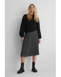 NA-KD Black Midi Pleated Skirt