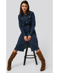 NA-KD Denim Jurk - Blauw