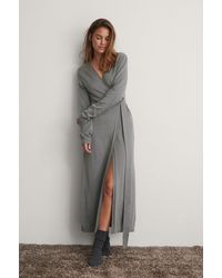NA-KD Trend Strickkleid - Grau