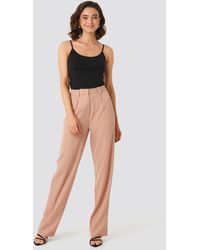 NA-KD Flared Striped Pants - Roze