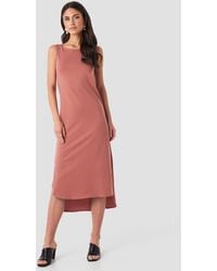 Trendyol Crew Neck Slit Dress - Rose