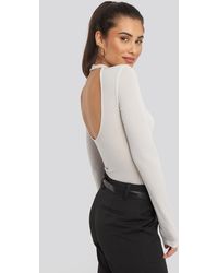 NA-KD Open Back Glittery Body - Metallic