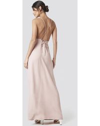 NA-KD Tie Back Maxi Dress - Roze