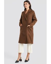 NA-KD Big Pocket Coat - Bruin