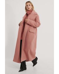 NA-KD Pink Oversized Maxi Coat
